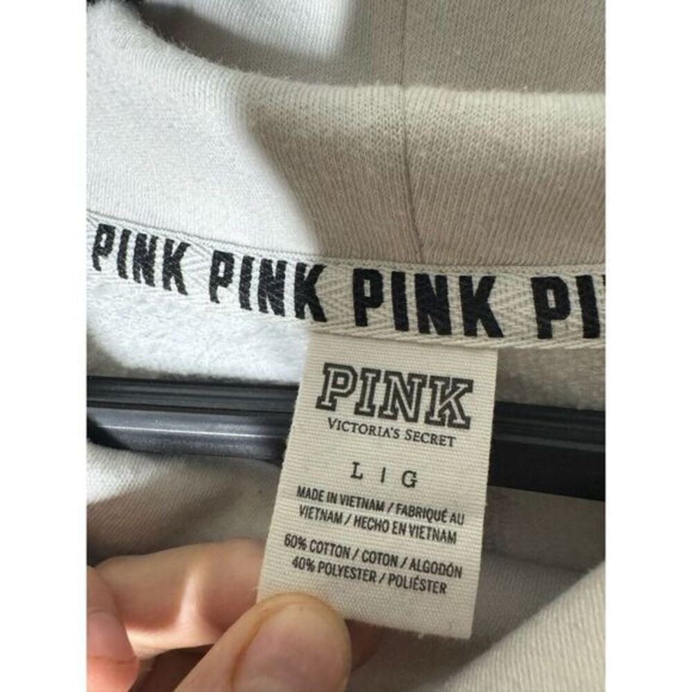 Women's Size L Sweatshirt Pink Green and White Big Logo‎ Victoria's Secret - Picture 2 of 7